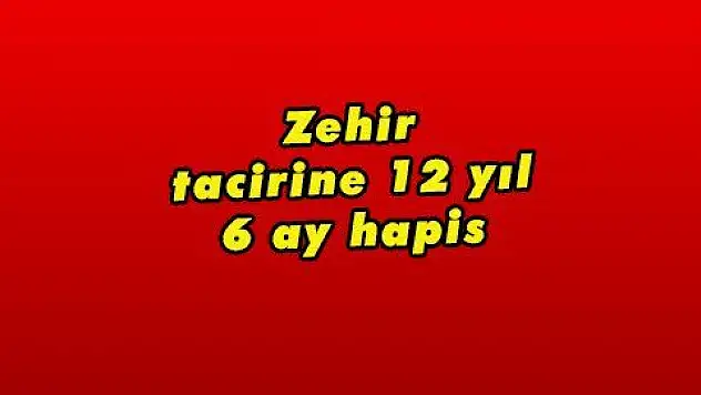 Zehir tacirine 12 yıl 6 ay hapis 