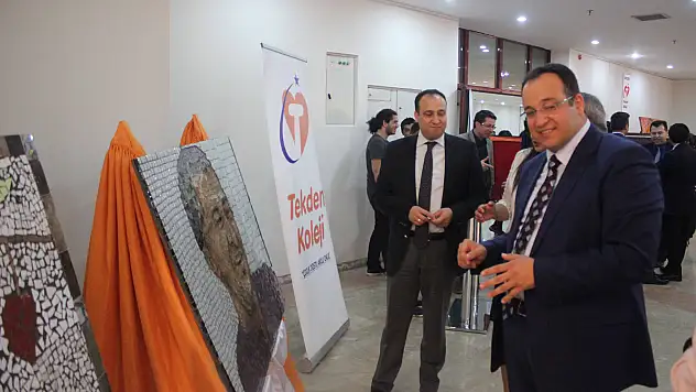 Tekden Ortaokulu'ndan 'mozaik resim' sergisi