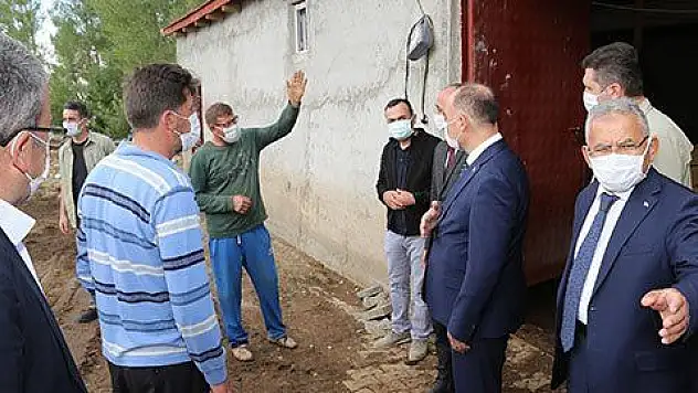 Vali Günaydın ve Başkan Büyükkılıç sel bölgesinde incelemelerde bulundu