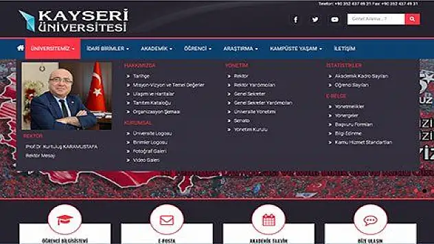 Kayseri Üniversitesi sanal alemde
