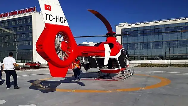 Kalp hastasının imdadına helikopter ambulans yetişti
