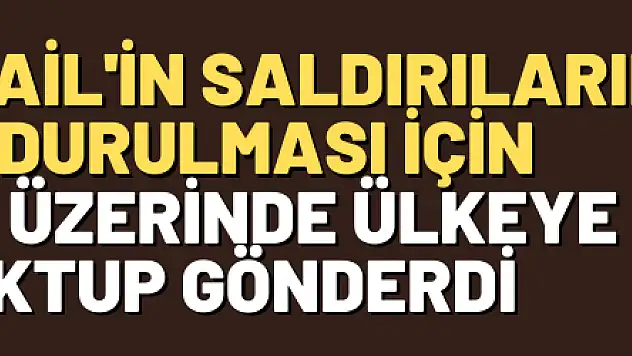 TİHEK, İsrail'in saldırılarının durdurulması için 100'ün üzerinde ülkeye mektup gönderdi