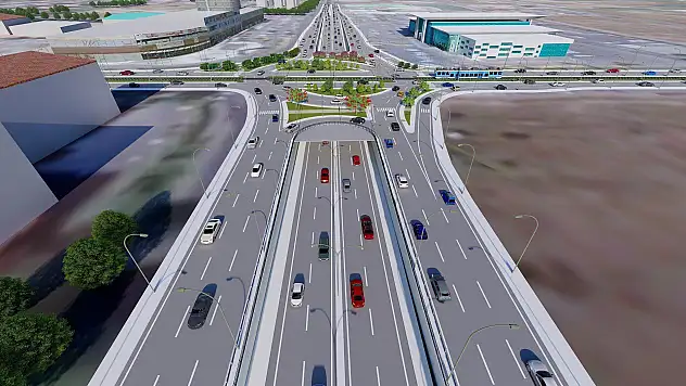 Terminal Kavşağı'ndaki katlı kavşak çalışmaları hızla ilerliyor