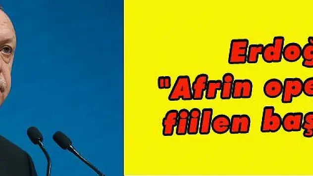 Erdoğan: 'Afrin operasyonu fiilen başlamıştır'