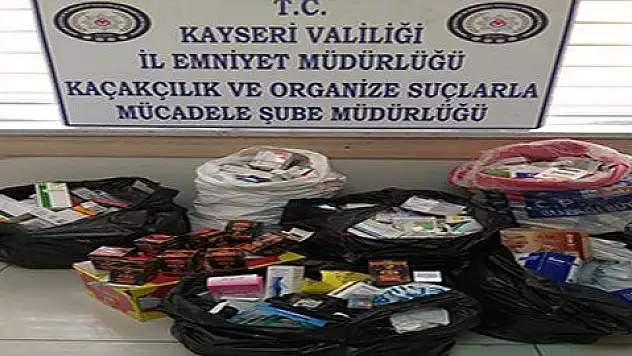 Kayseri'de çok sayıda kaçak cinsel içerikli hap ve ilaç ele geçirildi 
