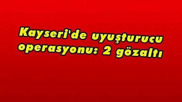 Kayseri'de uyuşturucu operasyonu: 2 gözaltı 