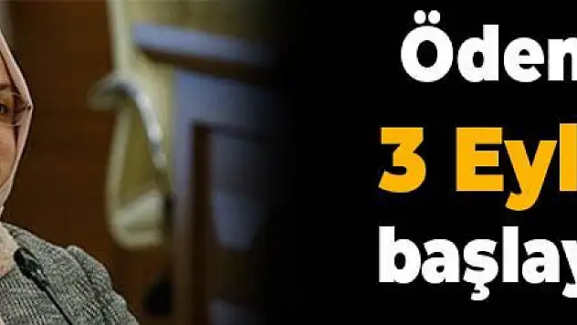 Ödemeler 3 Eylül'de başlayacak