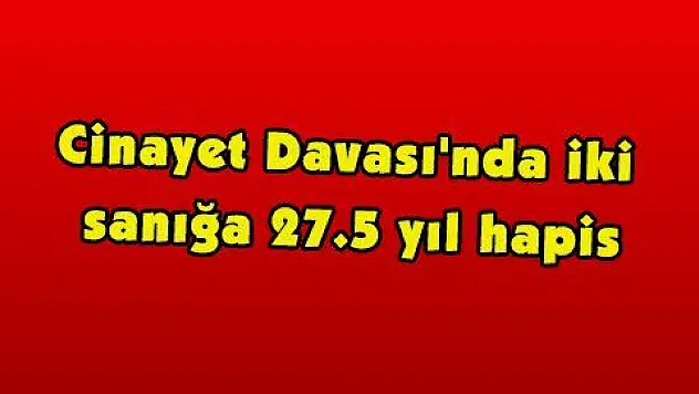 Cinayet Davası'nda iki sanığa 27.5 yıl hapis