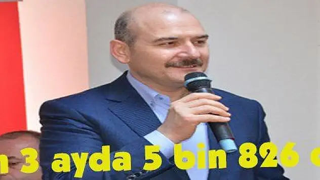 Soylu: 'Son 3 ayda 5 bin 826 operasyon'
