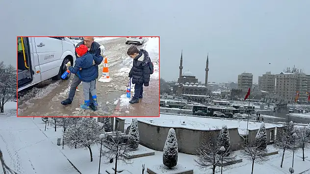 Kayseri'nin soğuk havasında servis şoförünün o görüntüsü yürekleri ısıttı!