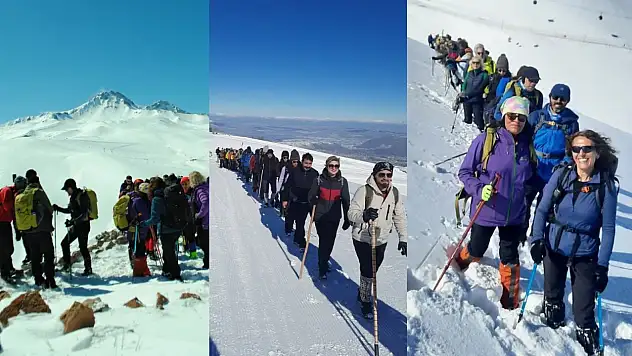 Kayserili dağcılardan Lifos Dağı'na Kadınlar Günü tırmanışı