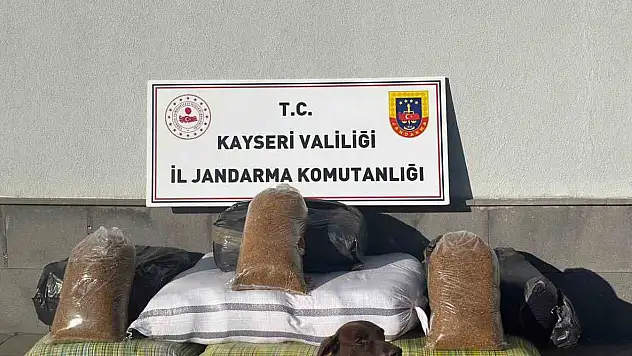 Kayseri'de yolcu otobüsünden kaçak tütün çıktı!