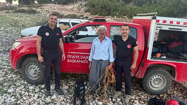 Mersin'de mahsur kalan oğlak kurtarıldı