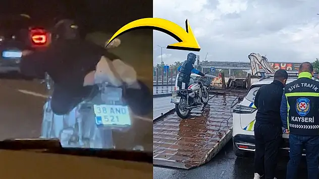 Motosiklet üzerinde yaptığı hareketlerin bedeli ağır oldu!