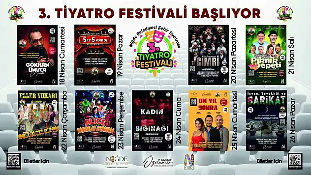 Niğde'de 3. Tiyatro Festivali heyecanı başlıyor!