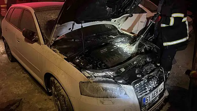 Park halindeki otomobil alevlere teslim oldu