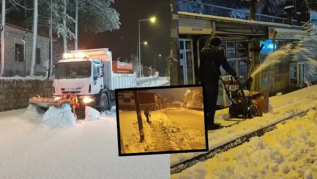 O ilçemizde hava sıcaklıkları düştü: Karla mücadele sürüyor!
