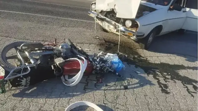 Kayseri'de motosiklet ve araç çarpıştı korkutan kaza!