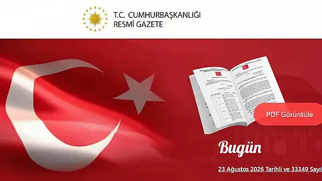 Resmî Gazete'de bugün (21 Eylül 2026 Resmî Gazete kararları)