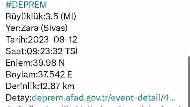 Sivas'ta korkutan deprem