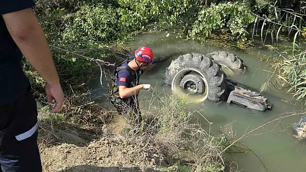 Sulama kanalına düşen traktör sürücüsü hayatını kaybetti