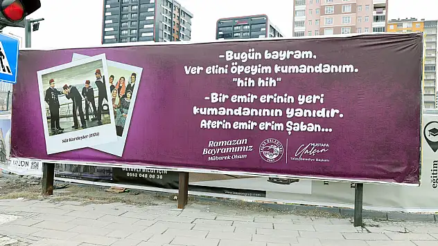 Talas'ta gülümseten bayram bilboardları