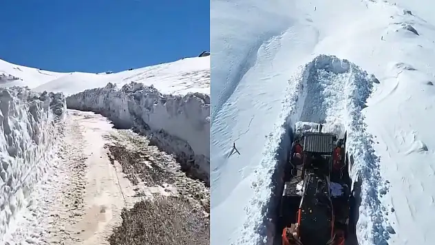 Yahyalı'da maden yolları karla kapandı - Çalışmalar sürüyor!