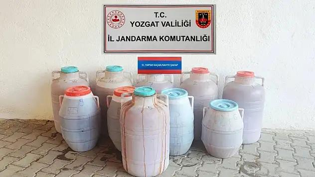 Yozgat'ta 471 litre kaçak içki ele geçirildi