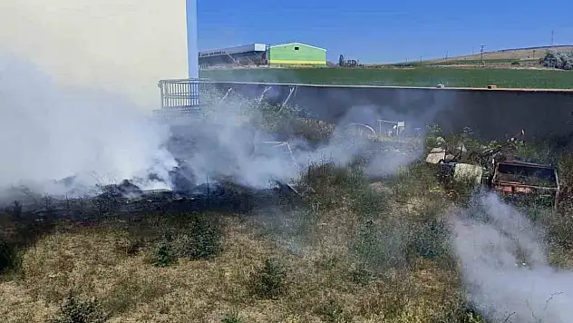 Yozgat'ta ot yangını korkuttu: İtfaiye büyümeden söndürdü