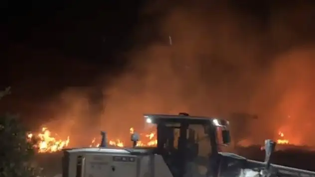 Yozgat'ta hububat ekili alanda yangın
