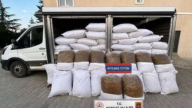 Piyasa değeri 1,4 Milyon lira olan kaçak tütün ele geçirildi