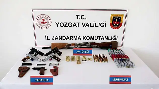 Yozgat'ta operasyon: Ruhsatsız silahlara el konuldu