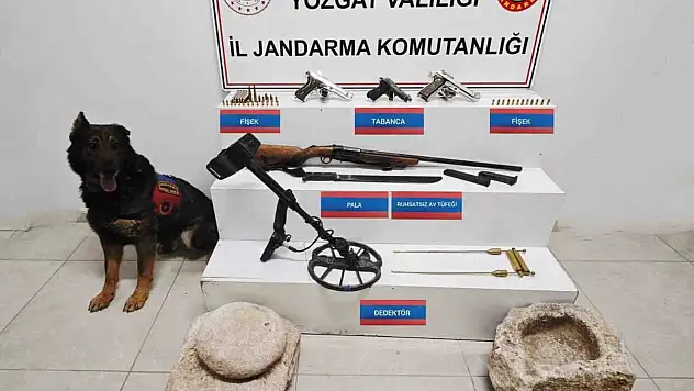 Boğazlıyan'da tarihi eser nitelikli obje ve silahlar ele geçirildi
