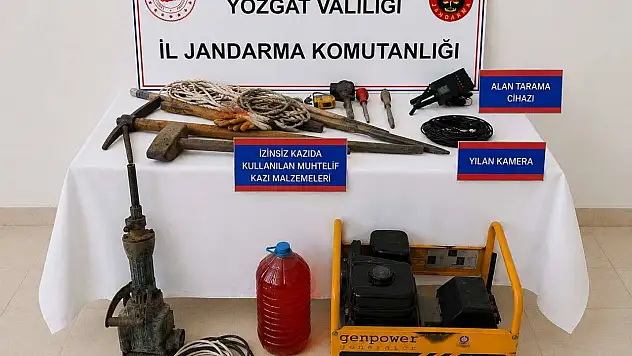 Çekerek'te izinsiz kazı yapan 8 kişi yakalandı