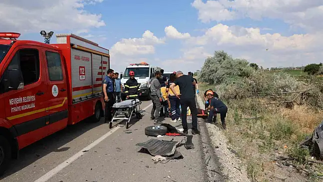 Nevşehir'de korkutan kaza! Otomobil adeta hurdaya döndü
