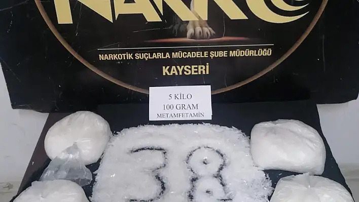 5 kilo uyuşturucu ele geçirildi