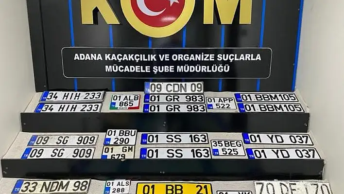 Adana'da onlarca sahte plaka ele geçirildi!