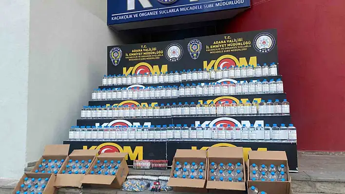 Adana'da yüzlerce litre sahte içki ele geçirildi