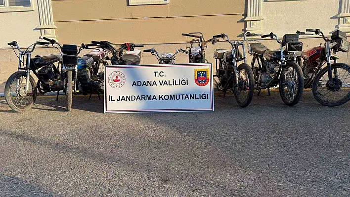 Adana'da jandarma 8 motosiklete ve 6 şüpheliye el koydu