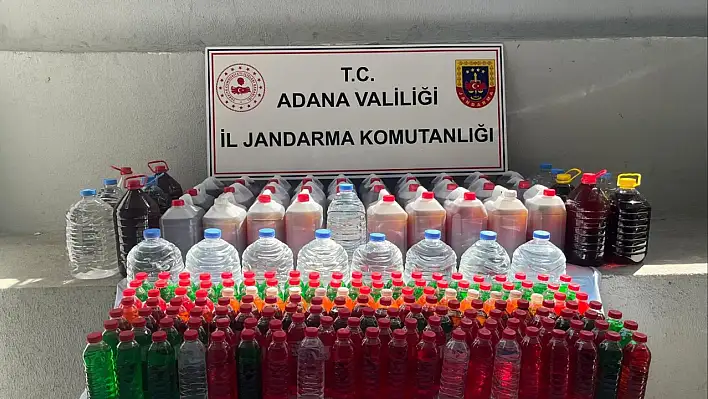 Adana'da yarım ton kaçak alkol ele geçirildi!