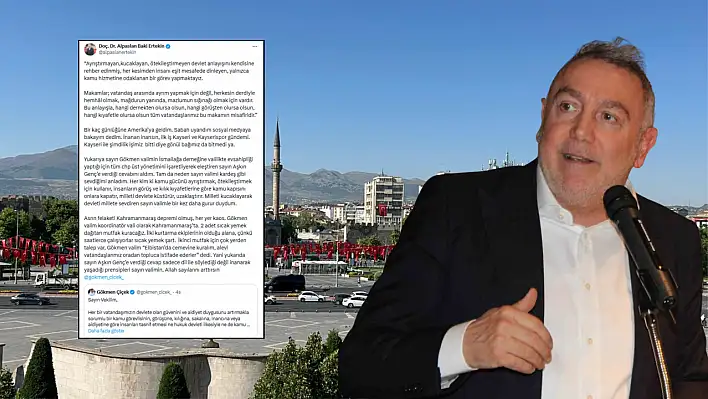 Alpaslan Baki Ertekin'den Vali Çiçek'e büyük destek!