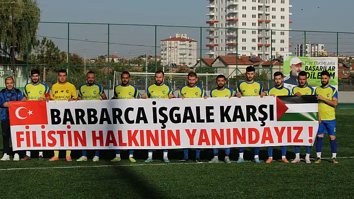 Amatör maçta Filistin'e destek pankartı - Kayseri Amatör Futbol