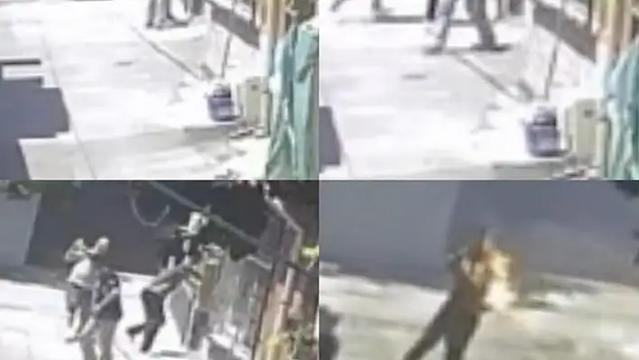 Amcanın yeğenini yaktığı görüntüler ortaya çıktı