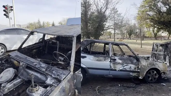 Ankara–Kayseri kara yolu üzerinde araç yandı!