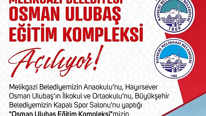 Bakan Özer, Osman Ulubaş Eğitim Kompleksi'nin açılışına katılacak