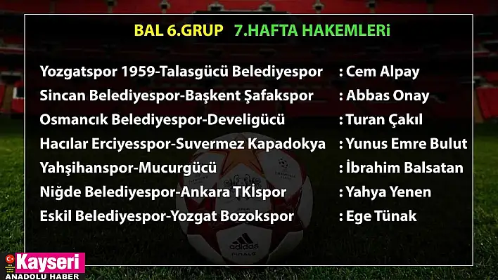 BAL'da 7. hafta maçlarının hakemleri belli oldu