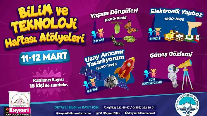 Büyükşehir'in Bilim Merkezi'nden 'Bilim Ve Teknoloji Haftası atölyeleri'