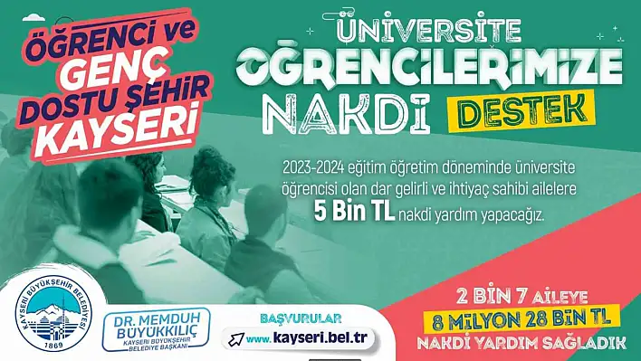 Büyükşehir'in ihtiyaç sahibi üniversite öğrencilerine nakdi yardım başvuruları başladı