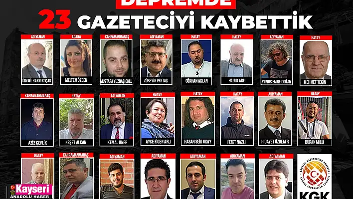 Depremde 23 gazeteci hayatını kaybetti