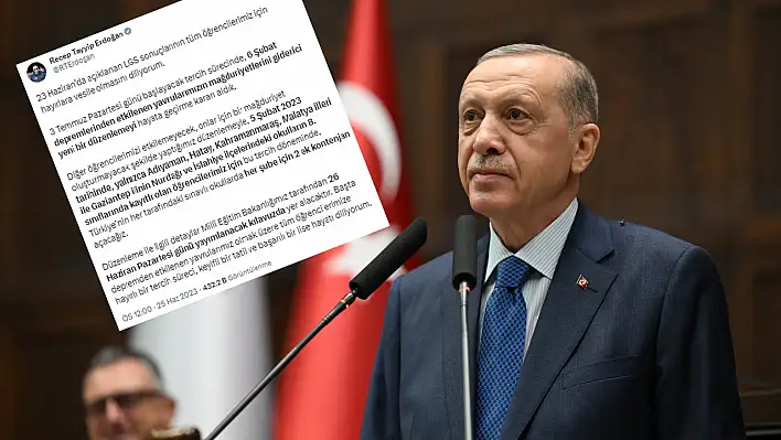 Depremzede öğrencilere Erdoğan'dan müjde!